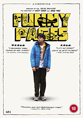 Funny Pages" DVD cover featuring a young man in a blue puffer jacket.