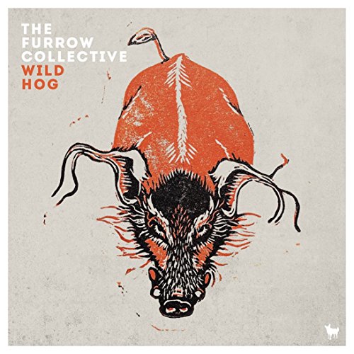 Album cover art featuring a stylized orange and black woodcut illustration of a hog.