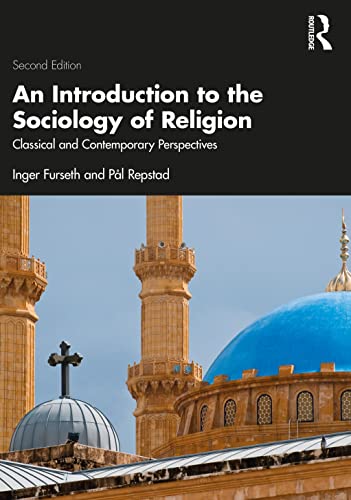 Book cover with mosque and church imagery, titled “Sociology of Religion.”