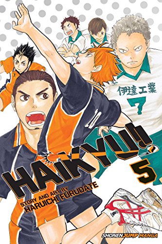 Manga cover featuring multiple volleyball players in action with the title Haikyu!! volume 5.