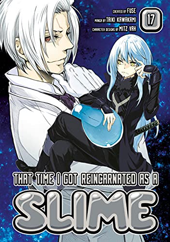 Manga cover featuring two anime characters, a man and a blue slime.