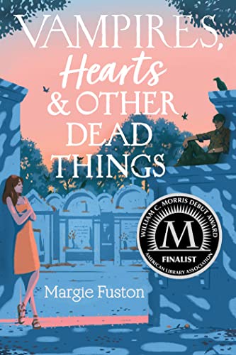 Book cover: illustrated figures in a graveyard, title "Vampires, Hearts & Other Dead Things".