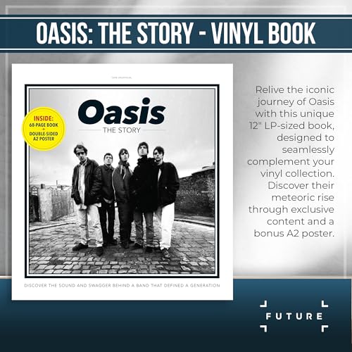 Black and white photo of Oasis band members on a book cover.