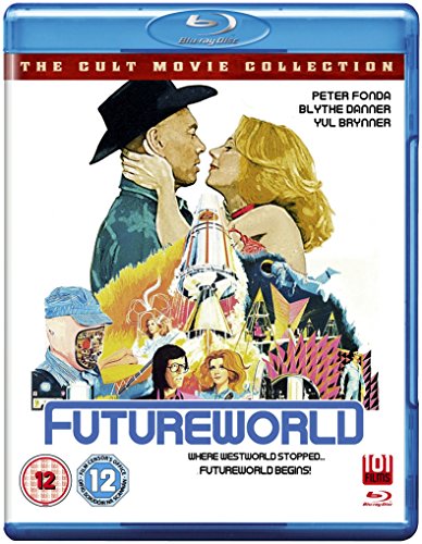 Blu-ray cover art for the film Futureworld featuring a collage of characters and scenes.