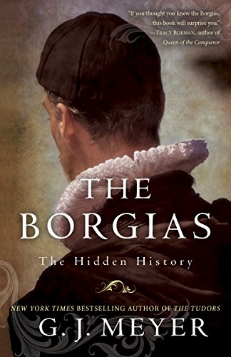 Book cover featuring a man in Renaissance attire, titled "The Borgias.