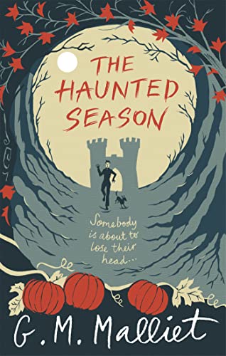 Book cover: "The Haunted Season" with castle silhouette and falling leaves.