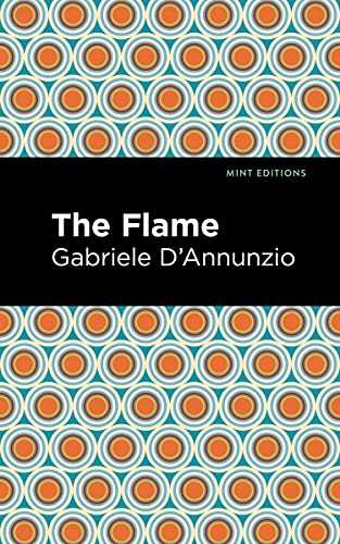 Book cover for "The Flame" by Gabriele D'Annunzio with circular pattern.