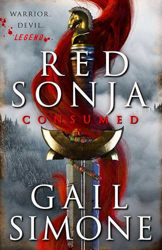 Book cover: Red Sonja with red hair and a large sword.
