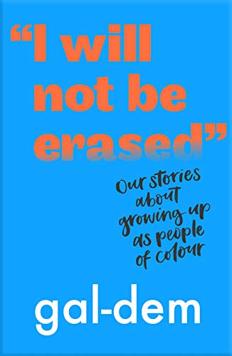 Book cover with bold orange and brown text on a blue background.