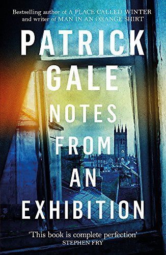 Book cover showing a view of a town through a window at dusk.