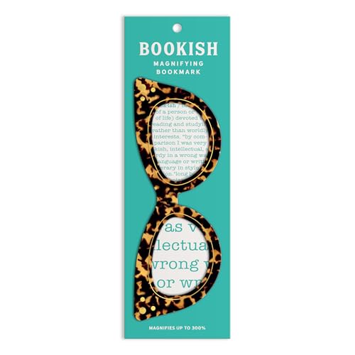 Leopard print bookmark with cat-eye shaped magnifying glass.