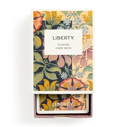 Liberty Archive playing card deck in a floral patterned box.