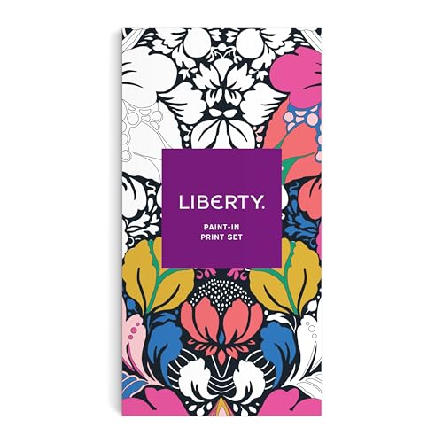 Liberty Paint-In Print Set packaging with floral and geometric designs.