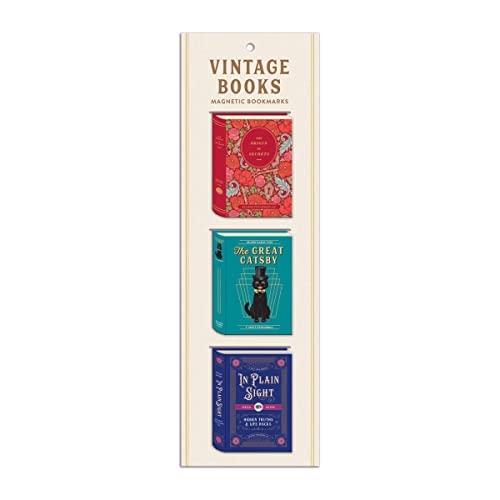 Bookmark displaying miniature book covers of classic literature titles.