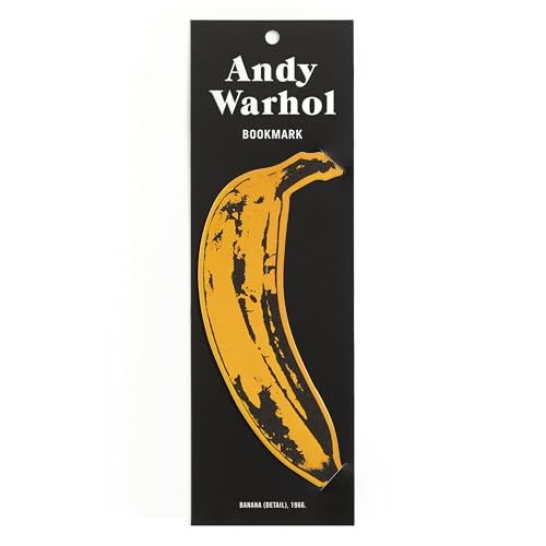 Black bookmark featuring Andy Warhol’s iconic yellow banana print.