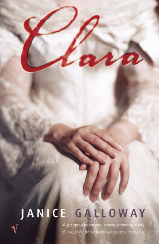 Book cover for “Clara” featuring clasped hands and red title text.