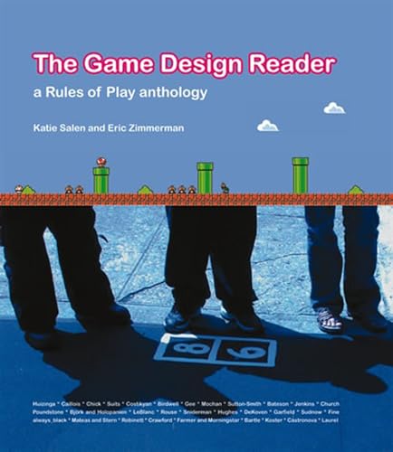 Book cover: "The Game Design Reader" with pixel art and legs.