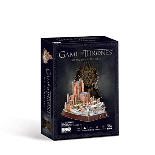 Game of Thrones Red Keep 3D puzzle box featuring an Iron Throne background.