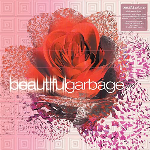 Album cover for Garbage’s “Beautiful Garbage” featuring a fragmented red rose.