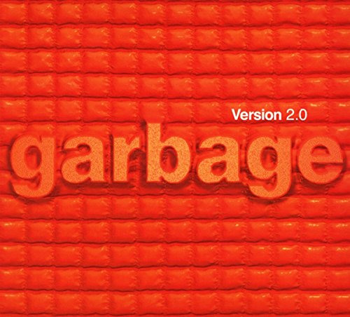 Red album cover for Garbage's "Version 2.0" with raised text.