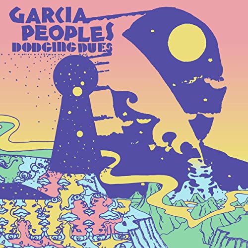 Album cover for Garcia Peoples’ “Dodging Dues” with psychedelic, colorful art.
