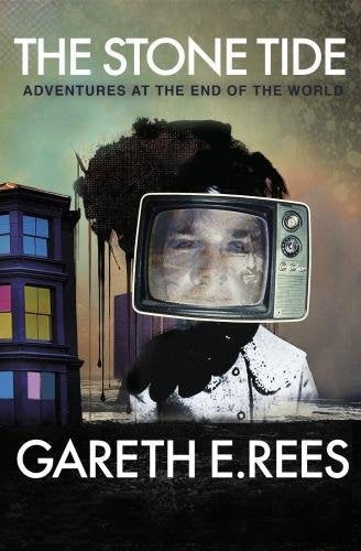 Book cover: surreal image of a person with a TV for a head.