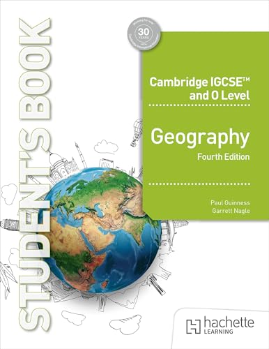Textbook cover for Cambridge IGCSE and O Level Geography Fourth Edition with globe illustration.