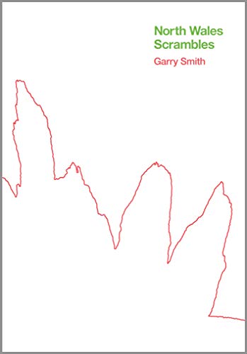 Book cover titled North Wales Scrambles by Garry Smith with a red mountain outline.