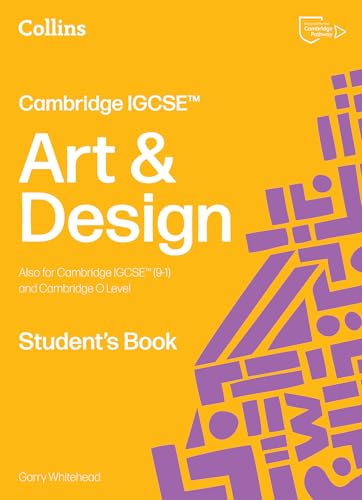 Orange textbook cover with white “Art & Design” text and purple geometric shapes.