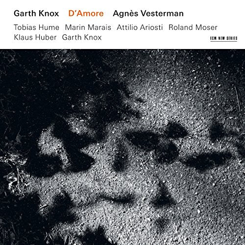 CD cover for Garth Knox’s “D’Amore” with a dark, textured floral design.