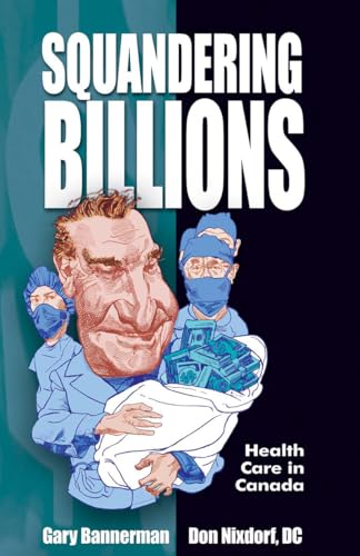 Book cover with caricature, money, and masked figures; title “Squandering Billions.”