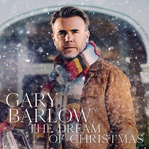 Christmas album CD cover featuring Gary Barlow with festive background and decorative elements.