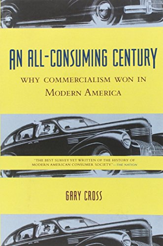 Book cover: "An All-Consuming Century" with vintage car imagery.