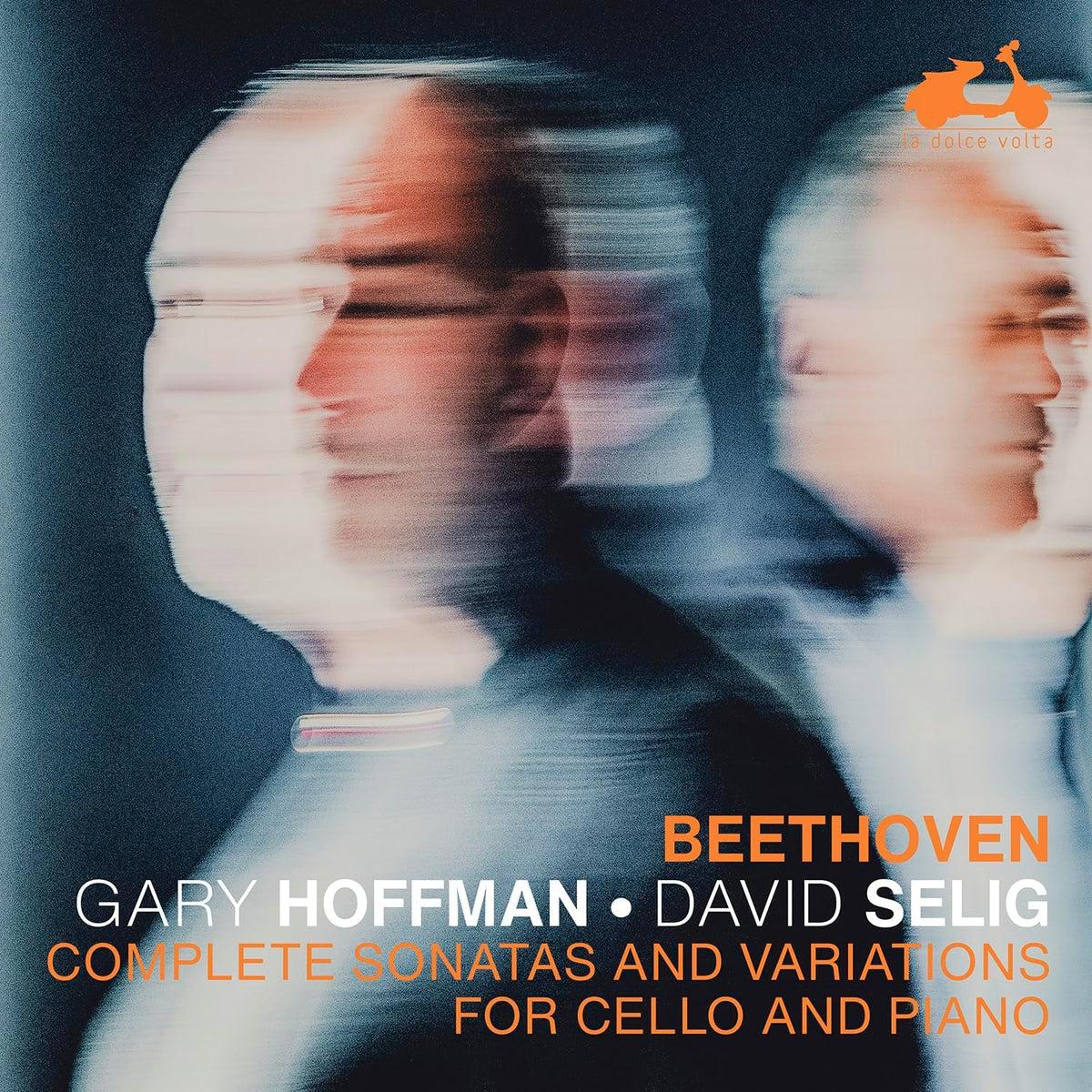 CD cover featuring portraits of Gary Hoffman and David Selig, with "Beethoven" text.
