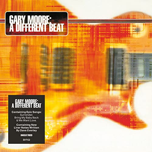 CDLCSCD cover for Gary Moore's A Different Beat featuring an abstract orange guitarCSS guitar.