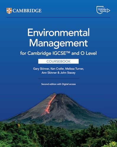 Environmental Management coursebook cover with a volcano and lush greenery.