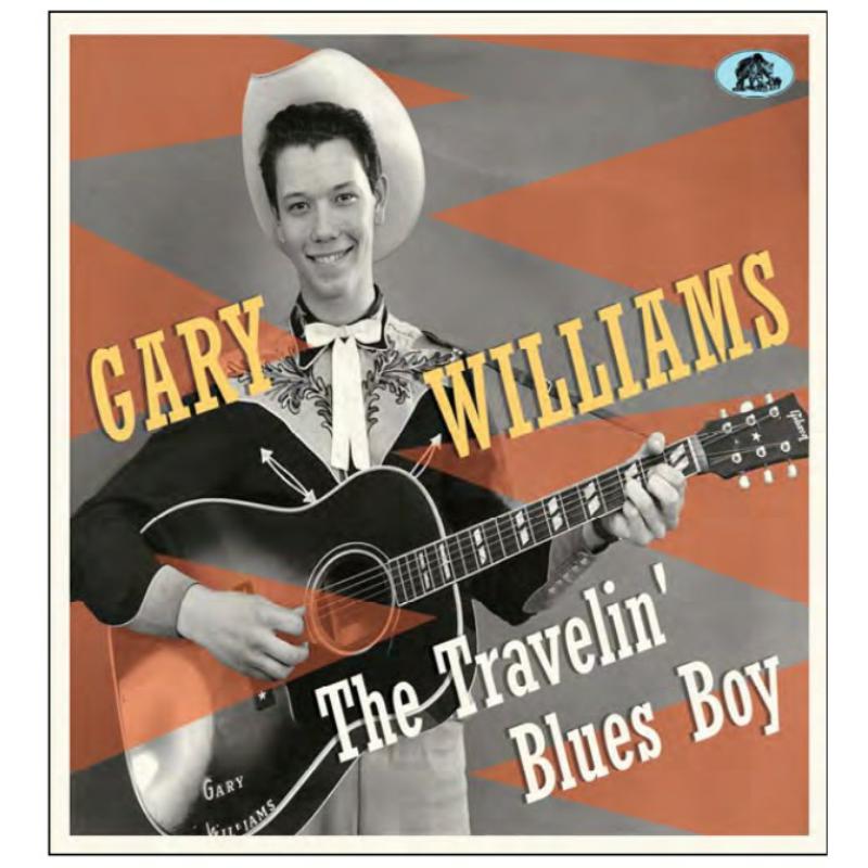 CD cover featuring Gary Williams with a guitar, titled “The Travelin’ Blues Boy.”