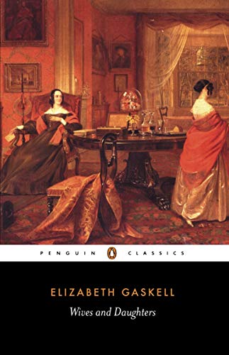 Book cover, likely Victorian-era illustration, titled “Wives and Daughters.”
