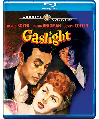 “Gaslight” Blu-ray cover featuring Ingrid Bergman, Charles Boyer, and Joseph Cotten.
