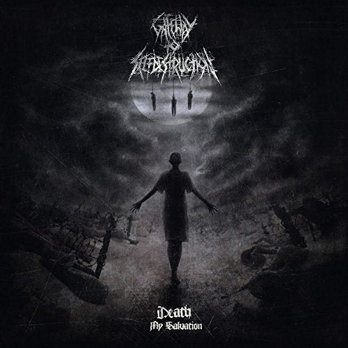 Dark album cover with a lone figure under hanging silhouettes.