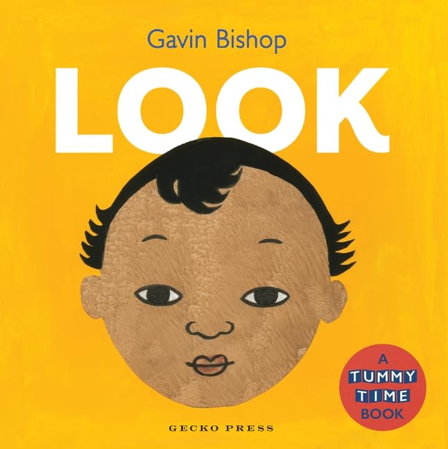 Yellow book cover with the word LOOK and an illustration of a baby's face.