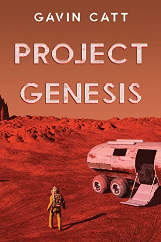 Book cover: "Project Genesis" with a Martian landscape and spacecraft.