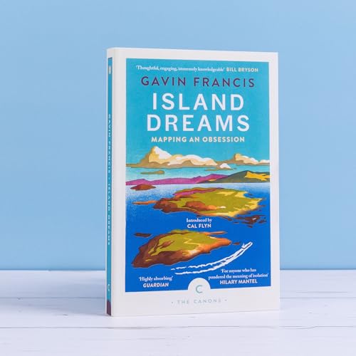 Book cover: “Island Dreams: Mapping an Obsession” with island illustration.
