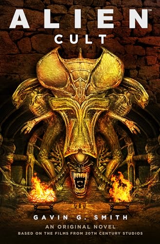 Book cover for “Alien: Cult” featuring a gold, monstrous alien head.