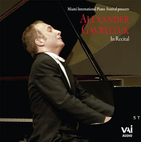 Pianist Alexander Gavrylyuk performing at a grand piano, album cover.