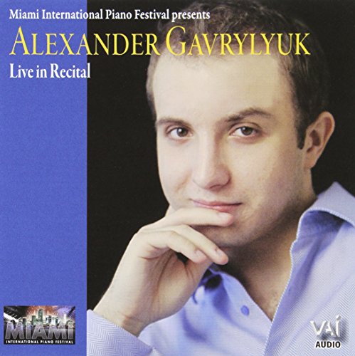 CD cover featuring pianist Alexander Gavrylyuk in a portrait, blue background.