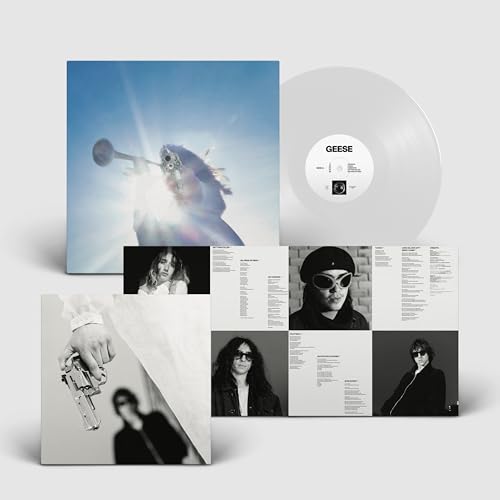 Geese Getting Killed vinyl record with album cover, lyric insert, and clear vinyl disc.