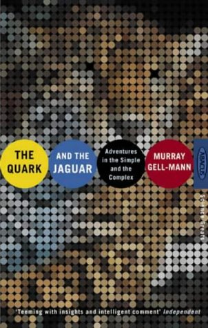 Book cover: abstract dots, yellow and red circles, title “The Quark And The Jaguar”.