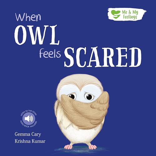 Book cover featuring a small, anxious owl hiding its face.