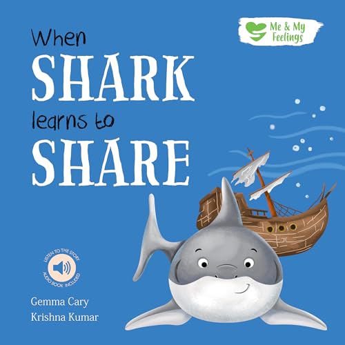 Book cover: cartoon shark swimming near a small, wooden boat.